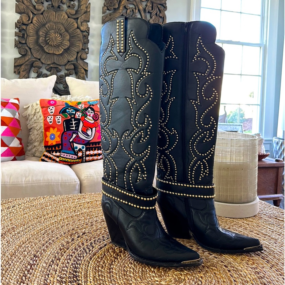 🖤🖤    Jeffery Campbell Amigo Boot    🖤🖤     Black/Gold US 7.5